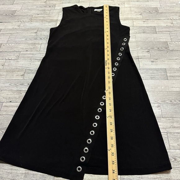 Calvin Klein | Asymmetric Grommet Detail Dress | Black | Size: 2 - Picture 4 of 9